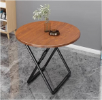 Tragbarer, runder Klapptisch mit Metallhalterung und Marmor-Tischplatte, ideal f&uuml;r kleine R&auml;ume und Mahlzeiten im Freien (suurus: 60 cm, v&auml;rv: 1)