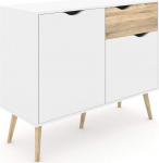 Esidra 75387 Delta Sideboard, 2 ust ja 1 sahtli, plekk ja melamiin, valge, 98,6 x 81,7 x 39,1 cm.