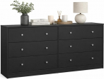 WELL HOME MOBILIARIO & DECORACI&Oacute;N Ebro topeltkapp 6 sahtliga, must, 143,1 x 30,1 x 68,3 cm.