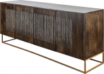 invicta INTERIOR riess-Ambiente.de Solid Sideboard Onyx 180 cm Tume pruun Mango puit kalliskivi akaat kuldne metallraam