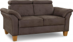 Cavadore Ammerland 2-kohaline diivan maamaja stiilis vedrustusega + reguleeritavad peatuged 156 x 84 x 93 cm Suede Look Brown