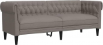 vidaXL Chesterfield diivan, polsterdatud 3-kohaline diivan tugijalgadega, Lounge diivan disain diivan elutuppa, diivan, elutoa diivan, Taupe kangas