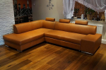 Quattro Meble konjaki v&auml;rvi ehtsast nahast nurgadiivan London II 3Z 275 x 200 cm diivan diivan voodifunktsiooniga, voodikastiga ja peatoega pruunist sileda ehtsast nahast Venice Cognac nurgadiivan suur v&auml;rvivalik