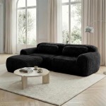 vutizal nurgadiivan L-kujuline modulaarne kui 2-kohaline t&auml;ielikult kokkupandav ja ilma t&auml;iendava kokkupanekuta - pehme pl&uuml;&uuml;s diivan v&auml;ikesesse elutuppa - must