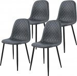 ML-Design S&ouml;&ouml;gitoolide komplekt, 4 tooli, antratsiit, kunstnahast k&ouml;&ouml;gitoolid, seljatoega elutoatool, metalljalgadega polsterdatud tool, ergonoomiline tool s&ouml;&ouml;gilauale, s&ouml;&ouml;gituba