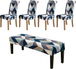 CRFATOP s&ouml;&ouml;gitooli katted Slipcovers koos pingi toolikattega Stretch Washable Parsons Chair Cover Upholstered Bench Slipcover for Hotel Ceremony Banquet A28 Pack