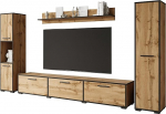 Mirjan24 Brikuf, elutoa seinale, Elegantne elutoa komplekt pika TV madallauaga, riputamiseks v&otilde;i seismiseks, elutoa kollektsioon, TV madallaud (Wotan tamm / Wotan Oak + Black Graphite)