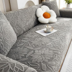 Stretch-Jacquard-Sofabezug 1-3 Kissensofale, Rutschfester, Leicht Anzubringender Schonbezug(Gray,XLarge)