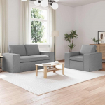 2er Sofaset hellgrau 120cm mit Metallrahmen, 2-teiliges hellgraues Sofa 120cm als Set, Sofa hellgrau 2 St&uuml;ck mit robuster Konstruktion