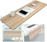 90&deg; verstellbare Computertastaturablage 55 65 75 x 25 cm Holz-Schreibtischverl&auml;ngerung mit C-Klemme ohne Bohren, perfekt zum Tippen und Spielen