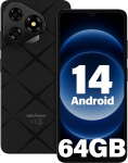 Ulefone Note 19 mobiiltelefon Android 14, 6GB RAM + 64GB ROM/SD-512GB, 6,56-tolline HD+ Octa Core, 5000mAh aku, 8MP + 5MP kaamera nutitelefon ilma lepinguta, kolm kaardipesa, Dual SIM 4G/Face ID/GPS/OTG/FM mustad