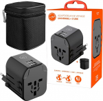 Mobility Lab - Universal Reiseadapter mit 2 USB - Internationaler Steckdosenadapter f&uuml;r 200+ L&auml;nder - Travel Adapter Weltweit - 3 Ger&auml;te gleichzeitig Laden - &Uuml;berspannungsschutz, Tasche