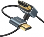 Twozoh Thin HDMI to HDMI kaabel nurga all 90 kraadi nurga&uuml;hendusega 1 m, Ultra Slim ja paindlik HDMI kaabel toetab 3D/4K 60Hz