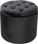 Riess Ambiente Elegantne stool Modern Baroque 50 cm Must sametist kohvilaud Korvipoolne stool s&auml;ilitamine