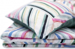 JOWOLLINA naturaalne voodipesu komplekt pehme pestud viimistlusega 180 g/m&sup2; Doubleface (triibuline, 135 x 200 cm, 80 x 80 cm)