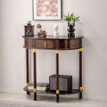 Halbmondf&ouml;rmiger Konsolentisch, Telefontisch Schmal mit Stauraum, Retro-Sofatisch f&uuml;r Wohnzimmer, Flur, Eingangsbereich und Diele(120 * 33 * 80cm/47.2 * 13 * 31.5in)