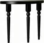 Halbmond Konsolentisch, Holz Console Table f&uuml;r Wohnzimmer, Flur, Vorhalle(Black,120x25x80cm/47x10x32in)