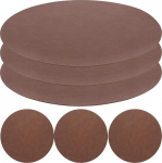 6 St&uuml;ck Runde Platzsets aus Pu Kunstleder 38cm rutschfest Abwischbar Braun f&uuml;r Esstisch K&uuml;che und Party
