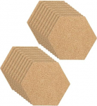 Thin Cork Sheets, Self Adhesive Hexagonal Bulletin Board, Bulletin Board for Floor, Wall, Home, Office, Classroom, DIY, 20 Pieces