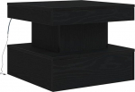 vidaXL kohvilaud LED-valgustitega must tammefekt 50 x 50 x 40 cm