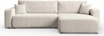 Lookway Prestige XL nurgadiivan magamisfunktsiooniga ja voodikastiga, lamamispinnaga diivan 130 x 230 cm, kaasaegne diivan universaalse osmaniga, riidest diivan (kreemikas - Poso 100)