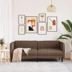 Homgoday diivan 3-kohaline Lounge diivan Polsterdatud diivan koos k&auml;etugedega K&uuml;lalissohv Kaasaegne diivan 3-kohaline diivan Kahekohaline diivan istumisv&otilde;imalus M&ouml;&ouml;bel Diivan elutuppa magamistuppa Pruun kangas