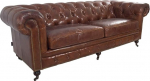Chesterfield 2-kohaline ehtne nahast diivan diivan Vintage sigari nahast tumepruun