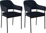 SVITA Scarlett s&ouml;&ouml;gitoolide komplekt 2 k&auml;etoega polsterdatud tooliga Velvet Black