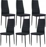 buybyroom 6 musta s&ouml;&ouml;gitooli komplekt, kaasaegsed k&ouml;&ouml;gitoolid metalljalgadega, polsterdatud toolid, lihtne kokku panna, sobib s&ouml;&ouml;gituppa, elutuppa, k&ouml;&ouml;ki