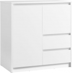 VASAGLE Kailyn Collection BBK243W01V1 Sideboard, uksega hoiukapp, 2 sahtlit ja reguleeritav riiul, 40 x 70 x 74,5 cm, elutuppa, k&ouml;&ouml;ki, t&ouml;&ouml;ruumi, pilvivalge, pilvivalge