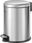 Fackelmann Milano Pedal Bin 3L Stainless Steel Mat - Elegantne matt roostevabast terasest pr&uuml;gikast integreeritud kotihoidjaga, sobib vannituppa ja k&uuml;laliste tualettruumi.
