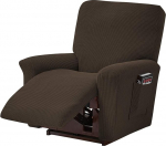 ele ELEOPTION Recliner Diivan Cover, Stretch Recliner Chair Cover, Spandex Jacquard 4-osaline Recliner Chair Cover, Stretch Cover Lounger Chair, Relaxing Chair, Massage Chair (Brown)