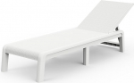 KETER Palma aia lamamistool koos 4-suunaliselt reguleeritava seljatoega, kokkupandav aia lamamistool, valge, 187 x 58 x 29 cm, lihtne hooldada, ilmastikukindel ja UV-kindel