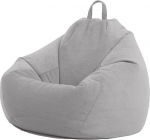 Highdi Cord Bean Bag t&auml;iskasvanutele, siseruumides ja v&auml;ljas istmepadi, pestav pehme kohev diivanivoodi kate, ilma t&auml;idiseta, aiapadi, p&otilde;randapadi elutuppa (100 x 120 cm, helehall)