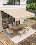 GarveeHome liigendvarrega markiis 300 x 250 cm, UV50+ ja vetth&uuml;lgav, v&auml;nt- ja seinakinnitusega, pikkus + nurk reguleeritav, markiis terrassile ja r&otilde;dule, p&auml;ikesekaitse, r&otilde;dumarkiis, &uuml;hine markiis