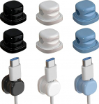 Kabel-Clips, 12 St&uuml;ck, Kabelordnung, 360&deg; drehbar, federbelastet, Kabelmanagement-Kabel-Organizer, selbstklebender Drahthalter f&uuml;r Schreibtisch, B&uuml;ro, Auto, Wand, Nachttisch, K&uuml;che