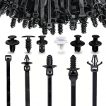 Pakett 210 universaalset kaablilehe autohoidja jaoks, 5 suurusega kaablilehe, must t&otilde;mblukk, pakend 100, auto paigaldusklambrid, nailon, push-in, vastupidav, autode, ehituse, sisemise traadi komplekteerimiseks