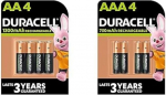 Duracell laetavad AAA 750 mAh mikropatareid HR03, 4 tk & laetavad AA 1300 mAh Mignon patareid HR6, 4 tk