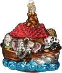 Vana Maailma J&otilde;ulud Noa Ark klaasist puhutud ornament