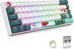 SOLIDEE 68 klahvi mehaaniline m&auml;nguklaviatuur Gateroni kollase l&uuml;litiga, Bluetooth 5.0/2.4GHz / 3 režiimi juhtmega klaviatuur, 65% RGB taustavalgustus, vahetatav NKRO (68 Forest)