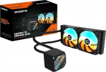 GIGABYTE Gaming 240 vedelikjahuti protsessorile - 2 x 120 mm ARGB ventilaator, libisev lukustusmehhanism, Daisy Chain, &uuml;hildub Intel LGA 1851 ja AMD AM5-ga