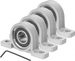 hankimise kaart Pillow Block Bearing 15mm Bore Vertical Zinc Alloy Steel Mounted Flange Pillow Block Bearing Self Aligning Insert Bearing Housing for Machinery Electricity Agriculture 4 Pack