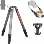 INNOREL ST424C Carbon Fibre Tripod Professional Heavy Camera Stands with Free 75 mm Bowl Adapter Max. Tube Diameter 42 mm/Max. Load 42 kg/Max. Height 170 cm for DSLR Travel Without Centre Axle