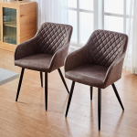 TUKAILAI komplekt 2 kunstnahast s&ouml;&ouml;gitooli, kaasaegsed k&ouml;&ouml;gitoolid, polsterdatud toolid, elutoa toolid, k&auml;etoed k&auml;etugedega, seljatugi, metallist jalad, k&ouml;&ouml;ki,