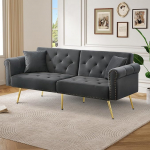 Vidacharmy diivanvoodi 2 lamamisasendiga, kaasaegne 2-kohaline magamisfunktsiooniga, multifunktsionaalne kokkupandav diivan lamamisfunktsiooniga L: 176 x K: 70 x S: 75 cm, korterisse, tuppa, hall