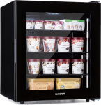 Klarstein IceAge Freezer - Freezer with Glass Front, Thermostat with 5 Levels, 0 to -18 &deg;C, Height Adjusting Feet, Steel Housing, Energy Efficiency Class E, 3 Shelves, 88 Litres