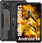 OUKITEL RT3 Pro Outdoor Tablet Android 14 - veekindel tahvelarvuti 8 tolli, 5150 mAh 16GB + 128GB Robust Tabletid Dual SIM 4G, 16MP + 8MP kaamera Mini Tab, Face ID, NFC, oranž