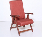 Maslegno Elite Miami Los Angeles Armchair Fully Beech Wood Upholstery Polyurethane Foam Backrest Can Be Folded Back in 4 Positions Full ARANCIO