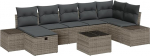 8-teiliges Garten-Sofaset mit Kissen Grau Poly-Rattan Gartenlounge Model3359408