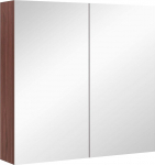 Kleankin peegelkapp topeltuksega seinale paigaldatud klaasist moodne hoiukapp Vannitoa riiulite korraldaja veekindel puidust raam 63 x 60 x 13,5 cm (L x K x S)